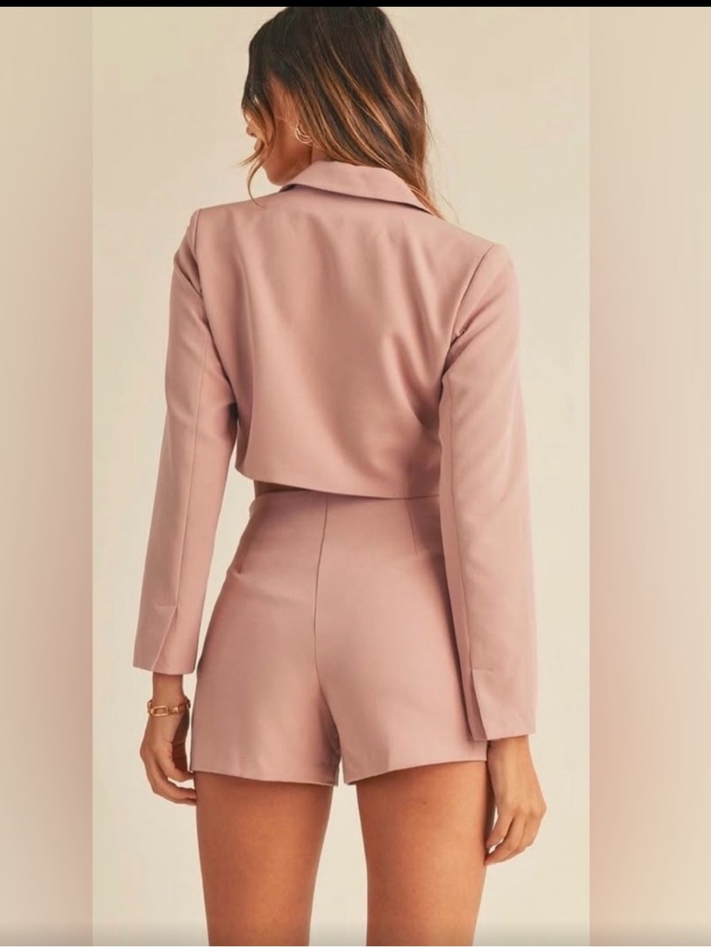 Women's Blush Pink Two-Piece Skirt Set - Picture 3 of 3